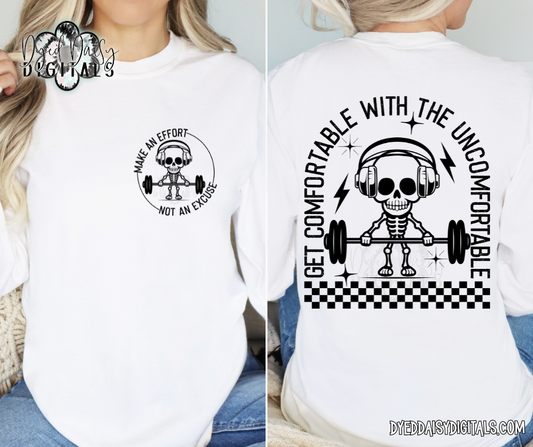 Get Comfortable with the Uncomfortable White and Black included - Front and Back - Digital Download