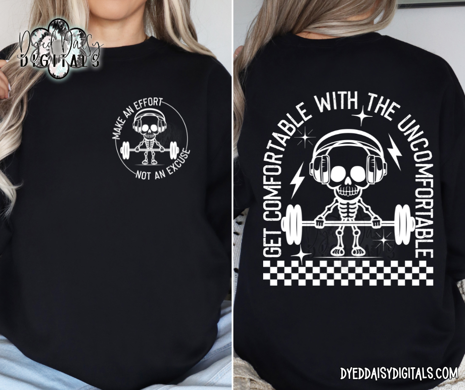 Get Comfortable with the Uncomfortable White and Black included - Front and Back - Digital Download