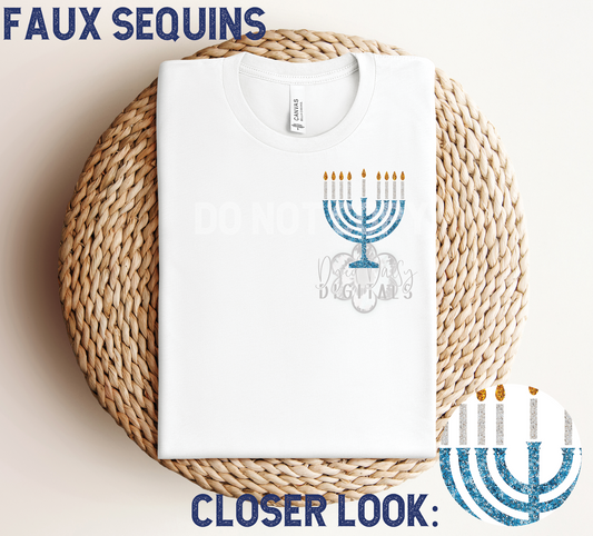 Menorah - Faux Sequins - Digital Download