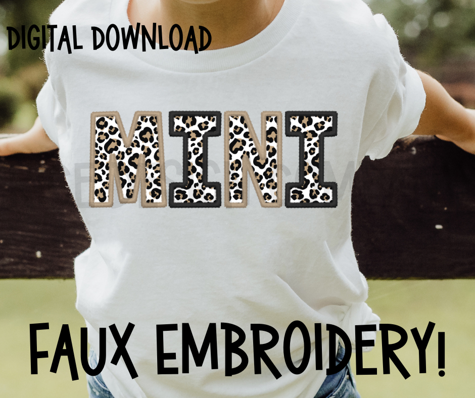 Leopard Faux Embroidery MINI -  Digital Download