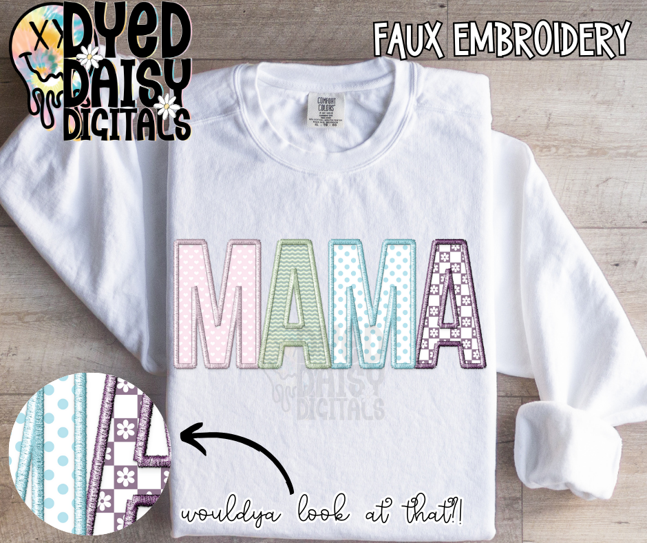 Spring Mama Faux Embroidery - Digital Download