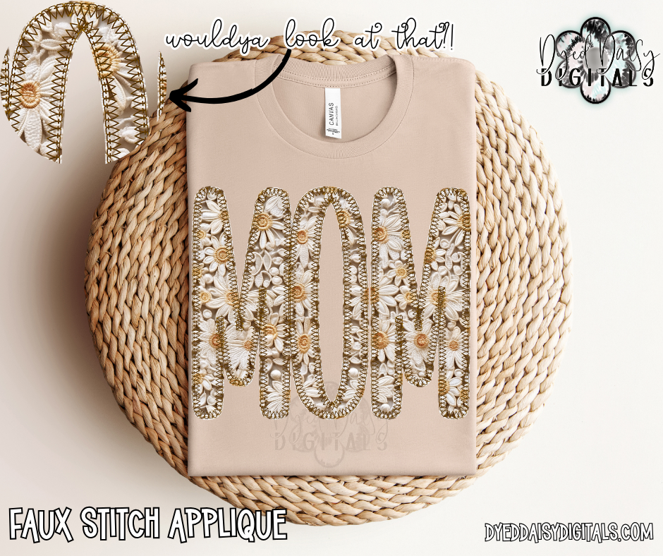 Vintage Stitched MOM Digital Download