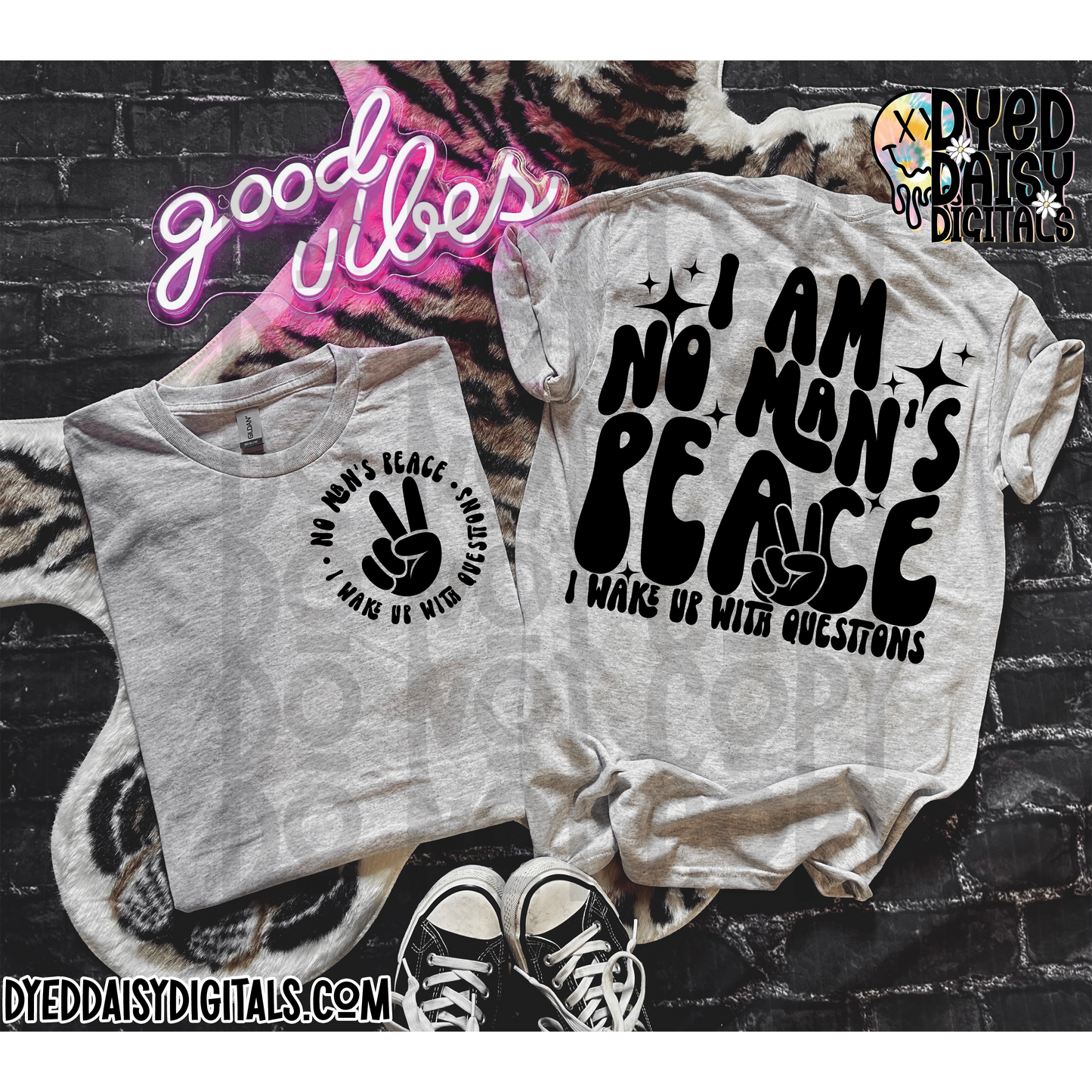 No Man's Peace I wake up with questions - front pocket and back  - Digital Download