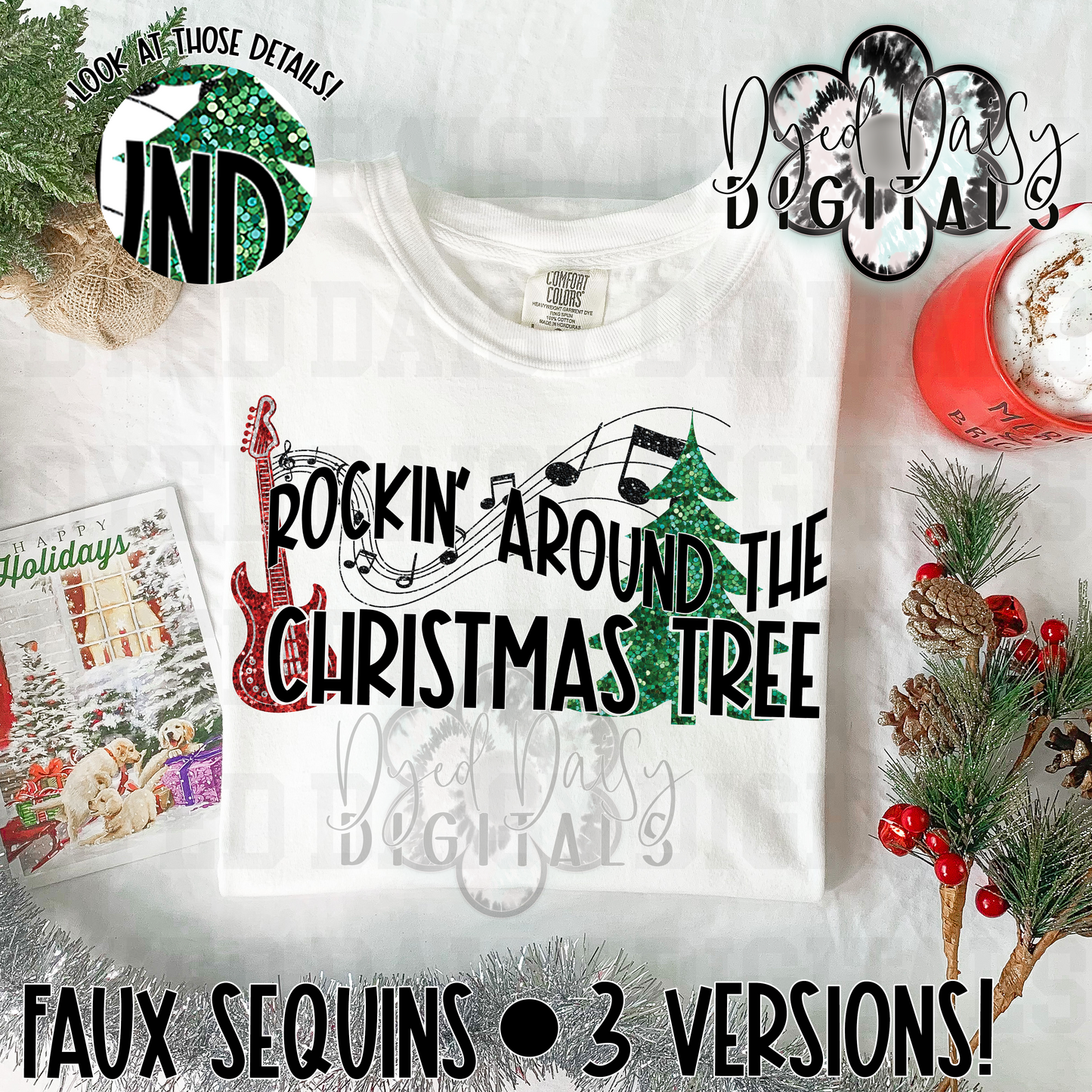 Rockin' 3 versions! Faux Sequin Digital Download