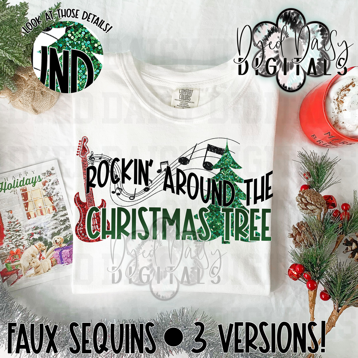 Rockin' 3 versions! Faux Sequin Digital Download