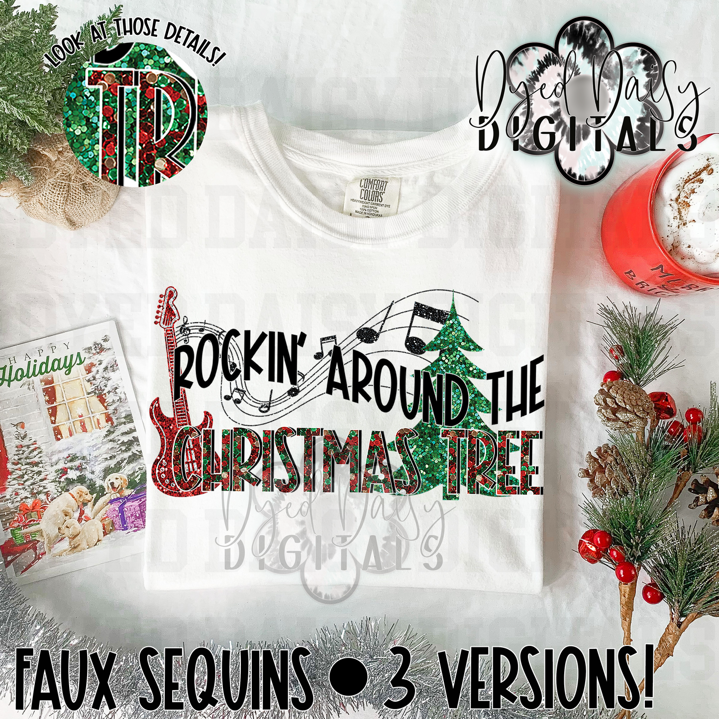 Rockin' 3 versions! Faux Sequin Digital Download