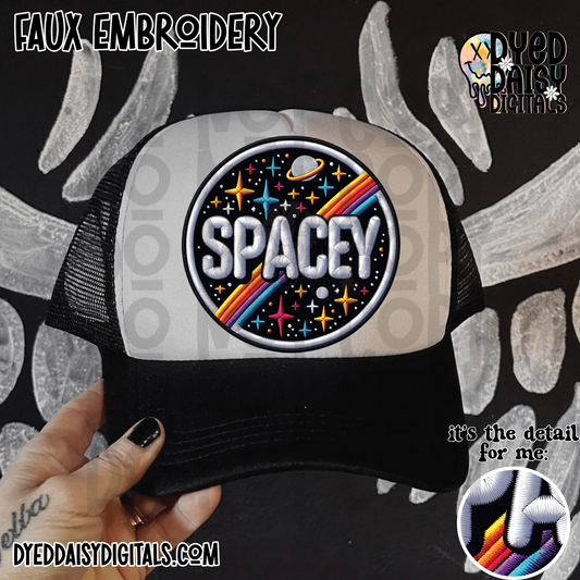 Spacey Embroidery Patch - Digital Download