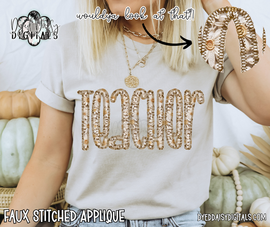 Vintage Stitched Teacher (no grade) Digital Download