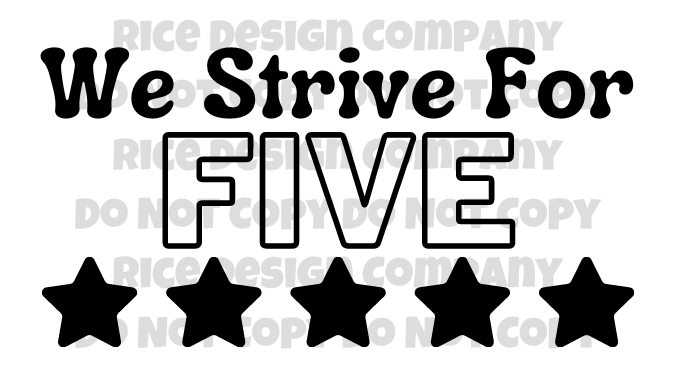 We Strive for FIVE! Thermal Packaging Stickers - 100 for $10