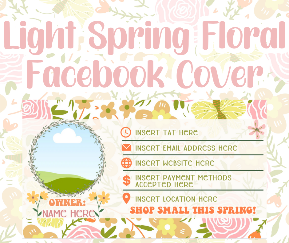 Light Spring Floral Facebook cover photo Banner Template - Must have Canva!