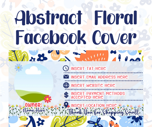 Abstract Floral Facebook cover photo Banner Template - Must have Canva!