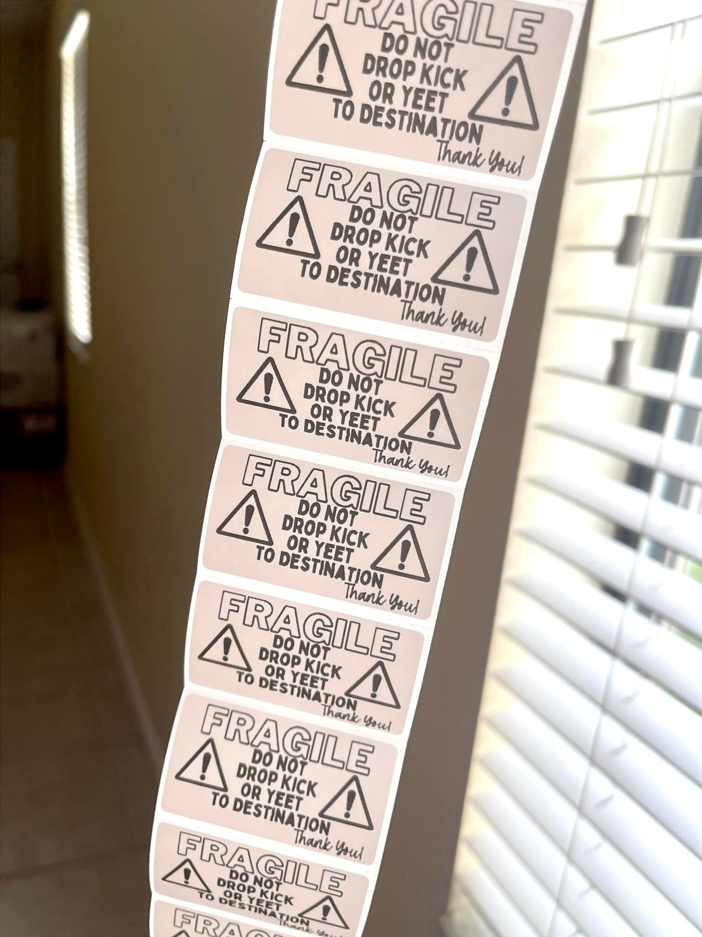 Fragile *Snarky* Thermal Packaging Stickers - 100 for $10