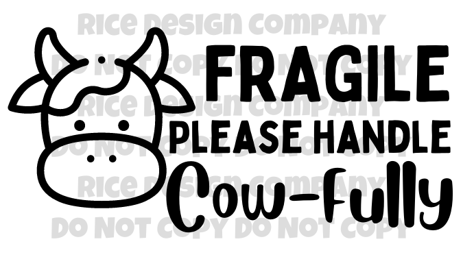 Handle Cow-Fully Thermal Packaging Stickers - 100 for $10